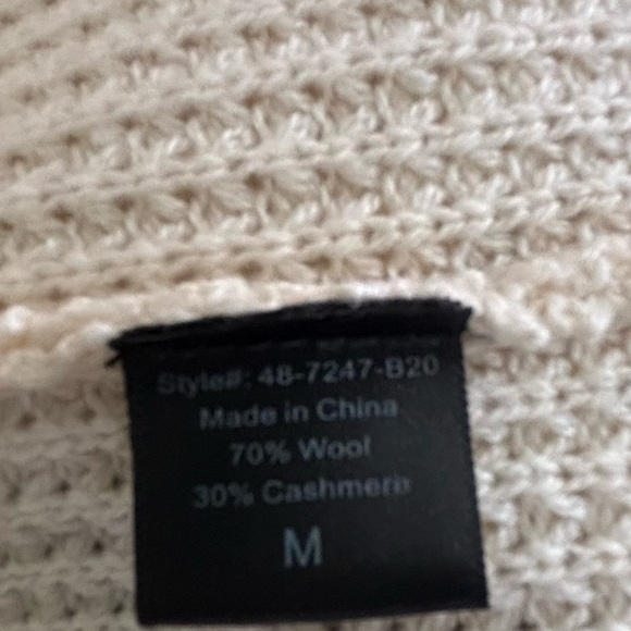 Jenni Kayne Ivory Waffle Hooded Sweater Coat Wool Cashmere Medium - Picture 6 of 7